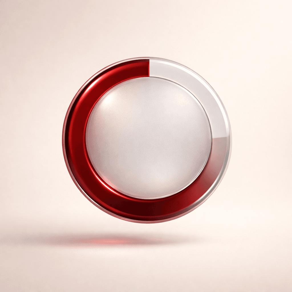 A modern circular progress gauge filled about three-quarters in oxblood red against a cream background — the visual stand-in for Draper's 0–100 per-draft score.